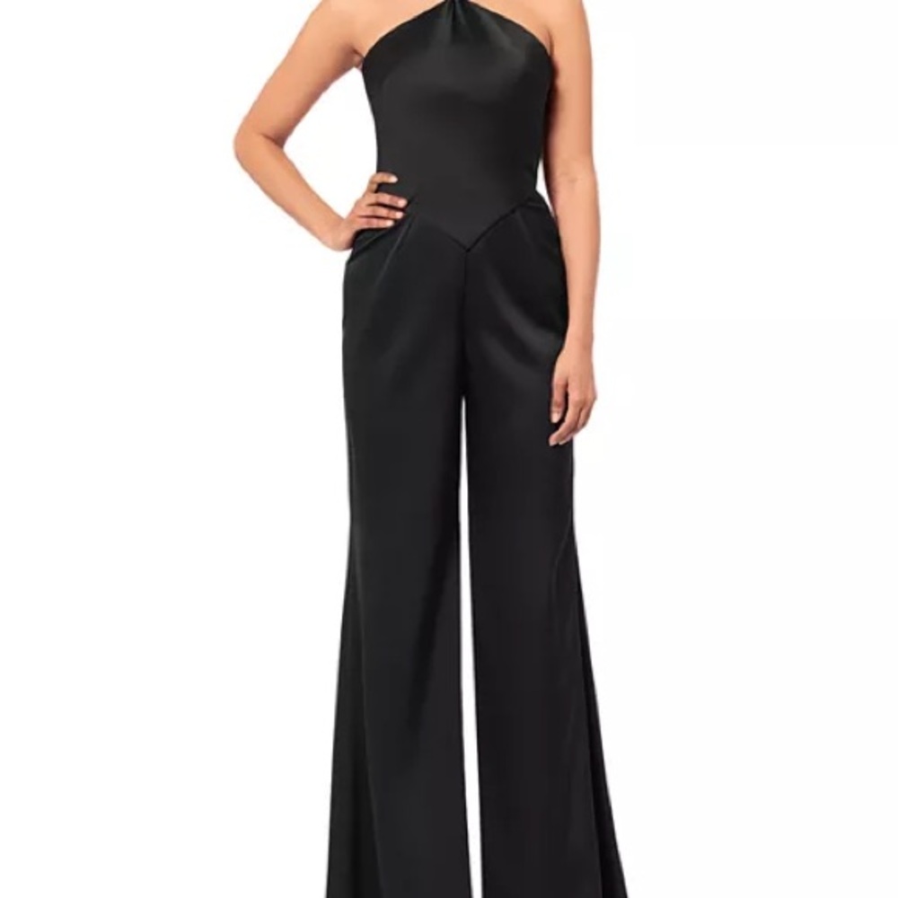 AQUA's Halter Satin Wide Leg Jumpsuit /‎ Size 8 / NWT / MSRP $295